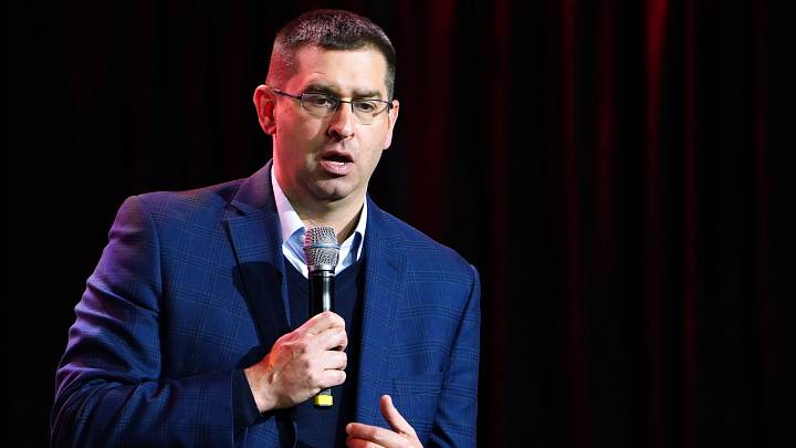 Cincinnati Reds General Manager Nick Krall answer questions during Redsfest, Friday, Dec. 2, 2022, at Duke Energy Convention Center in Cincinnati.
Cincinnati Redsfest Dec 2 1754