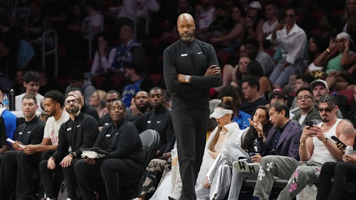Orlando Magic head coach Jamahl Mosley looks on during the second half of his team's 116-97 win over the Miami Heat Wednesday. Orlando Magic head coach Jamahl Mosley looks on during the second half of his team's 116-97 win over the Miami Heat Wednesday.