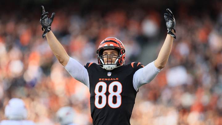 Dec 28, 2025; Cincinnati, Ohio, USA; Cincinnati Bengals tight end Mike Gesicki (88) reacts after a play against the Arizona Cardinals during the second half at Paycor Stadium. Mandatory Credit: Katie Stratman-Imagn Images Dec 28, 2025; Cincinnati, Ohio, USA; Cincinnati Bengals tight end Mike Gesicki (88) reacts after a play against the Arizona Cardinals during the second half at Paycor Stadium. Mandatory Credit: Katie Stratman-Imagn Images