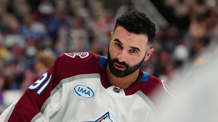 May 24, 2026; Las Vegas, Nevada, USA; Colorado Avalanche center Nazem Kadri (91) warms up before a game against the Vegas Golden Knights in game three of the Western Conference Final of the 2026 Stanley Cup Playoffs at T-Mobile Arena. Mandatory Credit: Stephen R. Sylvanie-Imagn Images May 24, 2026; Las Vegas, Nevada, USA; Colorado Avalanche center Nazem Kadri (91) warms up before a game against the Vegas Golden Knights in game three of the Western Conference Final of the 2026 Stanley Cup Playoffs at T-Mobile Arena. Mandatory Credit: Stephen R. Sylvanie-Imagn Images