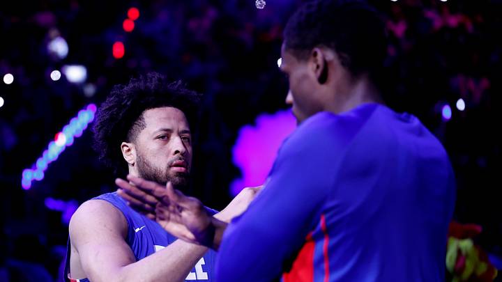 May 3, 2026; Detroit, Michigan, USA; Detroit Pistons guard Cade Cunningham (2) and center Jalen Duren (0) during player introductions before the game against the Orlando Magic during game seven of the first round of the 2026 NBA Playoffs at Little Caesars Arena. Mandatory Credit: Rick Osentoski-Imagn Images May 3, 2026; Detroit, Michigan, USA; Detroit Pistons guard Cade Cunningham (2) and center Jalen Duren (0) during player introductions before the game against the Orlando Magic during game seven of the first round of the 2026 NBA Playoffs at Little Caesars Arena. Mandatory Credit: Rick Osentoski-Imagn Images