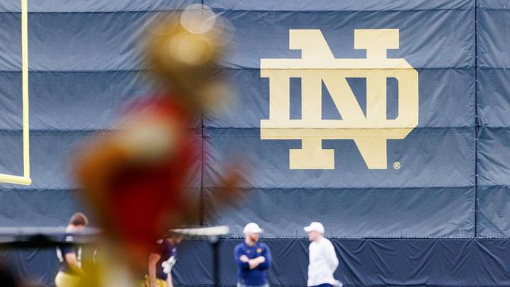 A Notre Dame football practice at Irish Athletic Center on Friday, March 20, 2026, in South Bend. A Notre Dame football practice at Irish Athletic Center on Friday, March 20, 2026, in South Bend.