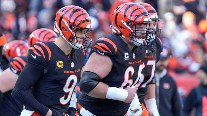 Cincinnati Bengals quarterback Joe Burrow (9) takes the field for a drive in the second quarter of the NFL Week 16 game between the Cincinnati Bengals and the Cleveland Browns at Paycor Stadium in downtown Cincinnati on Sunday, Dec. 22, 2024. The Bengals led 17-0 at halftime.