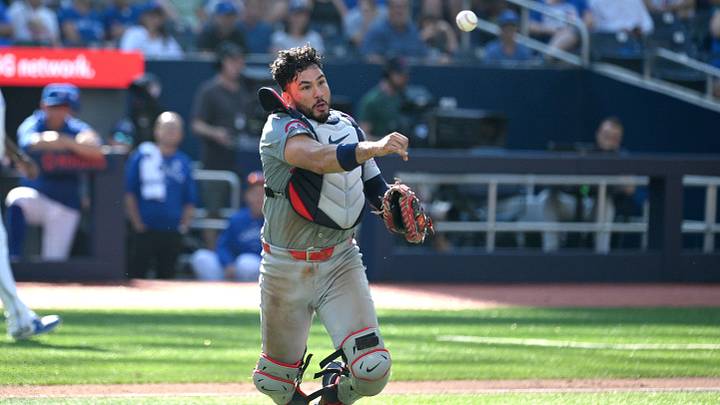 Sep 15, 2024; Toronto, Ontario, CAN; St. Louis Cardinals catcher Ivan Herrera (48) throws to first to force out Toronto Blue Jays shortstop Ernie Clement (not pictured) in the eighth inning at Rogers Centre. Mandatory Credit: Dan Hamilton-Imagn Images Sep 15, 2024; Toronto, Ontario, CAN; St. Louis Cardinals catcher Ivan Herrera (48) throws to first to force out Toronto Blue Jays shortstop Ernie Clement (not pictured) in the eighth inning at Rogers Centre. Mandatory Credit: Dan Hamilton-Imagn Images