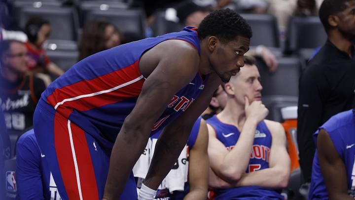 May 17, 2026; Detroit, Michigan, USA; Detroit Pistons center Jalen Duren (0) in the second half against the Cleveland Cavaliers during game seven of the second round of the 2026 NBA Playoffs at Little Caesars Arena. Mandatory Credit: Rick Osentoski-Imagn Images