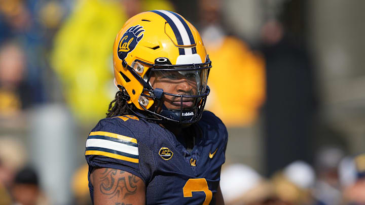 Nov 23, 2024; Berkeley, California, USA; California Golden Bears defensive back Craig Woodson (2) before the game against the Stanford Cardinal at California Memorial Stadium. Mandatory Credit: Darren Yamashita-Imagn Images
