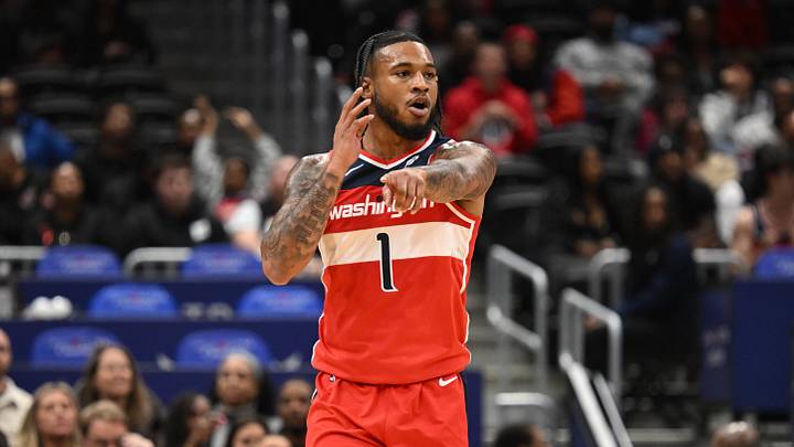 Oct 26, 2025; Washington, District of Columbia, USA; Washington Wizards forward Cam Whitmore (1) reacts after a play against the Charlotte Hornets during the first quarter at Capital One Arena. Mandatory Credit: Rafael Suanes-Imagn Images Oct 26, 2025; Washington, District of Columbia, USA; Washington Wizards forward Cam Whitmore (1) reacts after a play against the Charlotte Hornets during the first quarter at Capital One Arena. Mandatory Credit: Rafael Suanes-Imagn Images