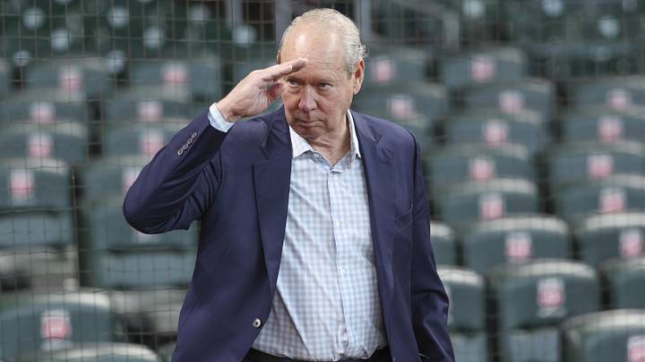 May 10, 2025; Houston, Texas, USA; Houston Astros owner Jim Crane gives a salute before the game against the Cincinnati Reds at Daikin Park. Mandatory Credit: Troy Taormina-Imagn Images May 10, 2025; Houston, Texas, USA; Houston Astros owner Jim Crane gives a salute before the game against the Cincinnati Reds at Daikin Park. Mandatory Credit: Troy Taormina-Imagn Images