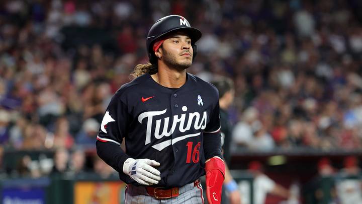 Jun 21, 2026; Phoenix, Arizona, USA; Minnesota Twins outfielder Austin Martin against the Arizona Diamondbacks at Chase Field. Mandatory Credit: Mark J. Rebilas-Imagn Images Jun 21, 2026; Phoenix, Arizona, USA; Minnesota Twins outfielder Austin Martin against the Arizona Diamondbacks at Chase Field. Mandatory Credit: Mark J. Rebilas-Imagn Images