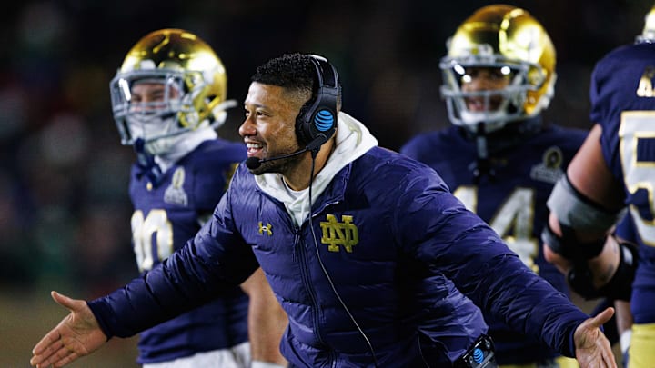 Notre Dame head coach Marcus Freeman during the College Football Playoff game between Notre Dame and Indiana.