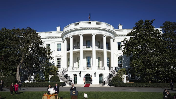 The South Lawn of the White House. 