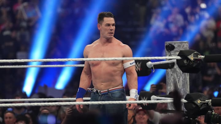 John Cena wore Travis Scott's Jumpman Jack sneakers on WWE Monday Night Raw.