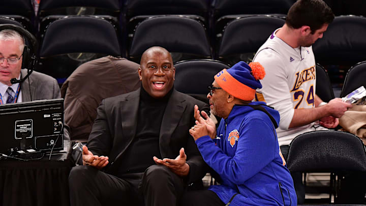 Celebrities Attend The New York Knicks Vs Los Angeles Lakers Game