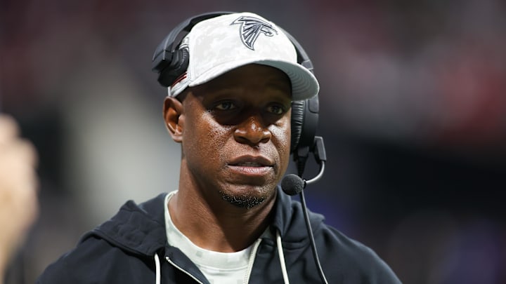 Atlanta Falcons head coach Raheem Morris Atlanta Falcons head coach Raheem Morris