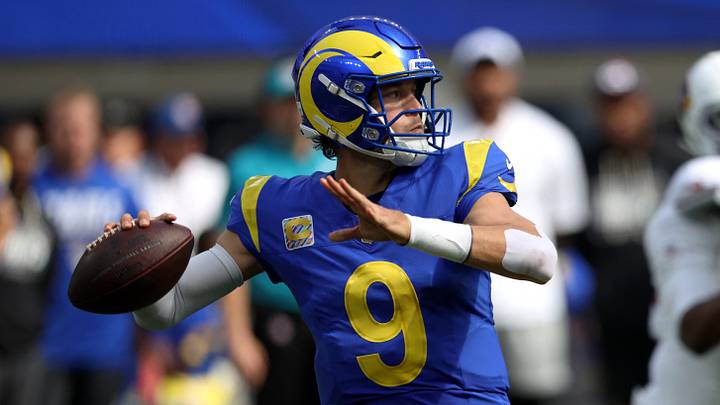 Oct 18, 2026; Inglewood, California, USA; Los Angeles Rams quarterback Matthew Stafford (9) looks to pass in the first quarter against the Arizona Cardinals at SoFi Stadium. Mandatory Credit: Kiyoshi Mio-Imagn Images Oct 18, 2026; Inglewood, California, USA; Los Angeles Rams quarterback Matthew Stafford (9) looks to pass in the first quarter against the Arizona Cardinals at SoFi Stadium. Mandatory Credit: Kiyoshi Mio-Imagn Images