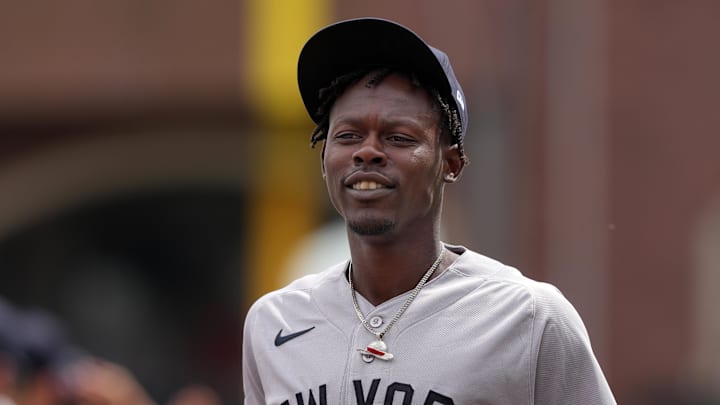 Mar 27, 2026; San Francisco, California, USA; New York Yankees second baseman Jazz Chisholm Jr. (13) before the game against the San Francisco Giants at Oracle Park. 