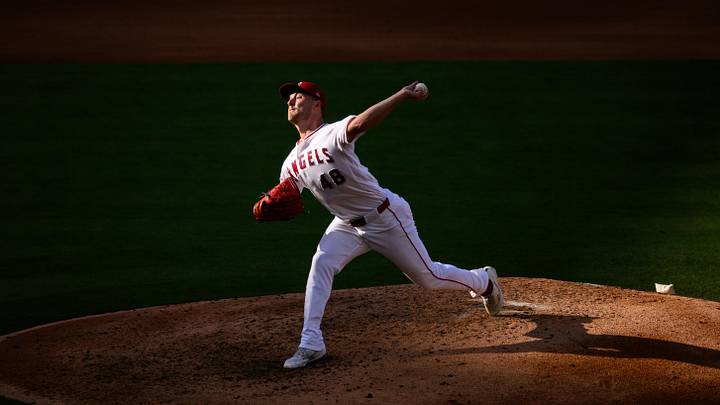 May 24, 2026; Anaheim, California, USA; Los Angeles Angels pitcher Reid Detmers (48) delivers during the sixth inning against the Texas Rangers at Angel Stadium. Mandatory Credit: William Liang-Imagn Images May 24, 2026; Anaheim, California, USA; Los Angeles Angels pitcher Reid Detmers (48) delivers during the sixth inning against the Texas Rangers at Angel Stadium. Mandatory Credit: William Liang-Imagn Images