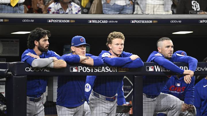 Sep 30, 2026; San Diego, California, USA; Chicago Cubs dugout looks on in the ninth inning against the San Diego Padres during game two of the Wildcard round for the 2026 MLB Playoffs at Petco Park. Mandatory Credit: Denis Poroy-Imagn Images Sep 30, 2026; San Diego, California, USA; Chicago Cubs dugout looks on in the ninth inning against the San Diego Padres during game two of the Wildcard round for the 2026 MLB Playoffs at Petco Park. Mandatory Credit: Denis Poroy-Imagn Images