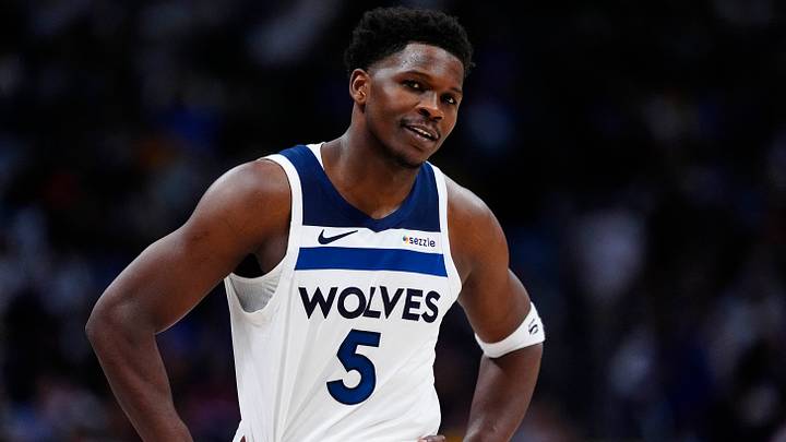 Apr 20, 2026; Denver, Colorado, USA; Minnesota Timberwolves guard Anthony Edwards (5) reacts in the second half against the Denver Nuggets during game two of the first round of the 2026 NBA Playoffs at Ball Arena. Mandatory Credit: Ron Chenoy-Imagn Images Apr 20, 2026; Denver, Colorado, USA; Minnesota Timberwolves guard Anthony Edwards (5) reacts in the second half against the Denver Nuggets during game two of the first round of the 2026 NBA Playoffs at Ball Arena. Mandatory Credit: Ron Chenoy-Imagn Images
