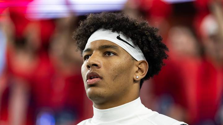 Jan 8, 2026; Glendale, AZ, USA; Detailed view of the jersey of Mississippi Rebels quarterback Trinidad Chambliss (6) against the Miami Hurricanes during the 2026 Fiesta Bowl and semifinal game of the College Football Playoff at State Farm Stadium. Mandatory Credit: Mark J. Rebilas-Imagn Images