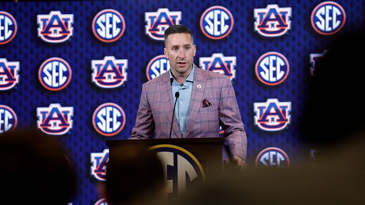 Oct 13, 2026; Birmingham, AL, USA; Auburn Tigers head coach Steven Pearl speaks during the SEC Basketball Tipoff at Grand Bohemian Hotel Mountain Brook. Mandatory Credit: Butch Dill-Imagn Images Oct 13, 2026; Birmingham, AL, USA; Auburn Tigers head coach Steven Pearl speaks during the SEC Basketball Tipoff at Grand Bohemian Hotel Mountain Brook. Mandatory Credit: Butch Dill-Imagn Images