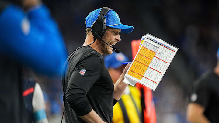 Detroit Lions offensive coordinator Ben Johnson on September 15, 2024. Detroit Lions offensive coordinator Ben Johnson on September 15, 2024.