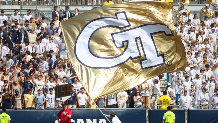 Sep 19, 2026; Atlanta, Georgia, USA; Georgia Tech Yellow Jackets cheerleader waves a flag against the Mercer Bears in the first quarter at Bobby Dodd Stadium at Hyundai Field. Mandatory Credit: Brett Davis-Imagn Images Sep 19, 2026; Atlanta, Georgia, USA; Georgia Tech Yellow Jackets cheerleader waves a flag against the Mercer Bears in the first quarter at Bobby Dodd Stadium at Hyundai Field. Mandatory Credit: Brett Davis-Imagn Images