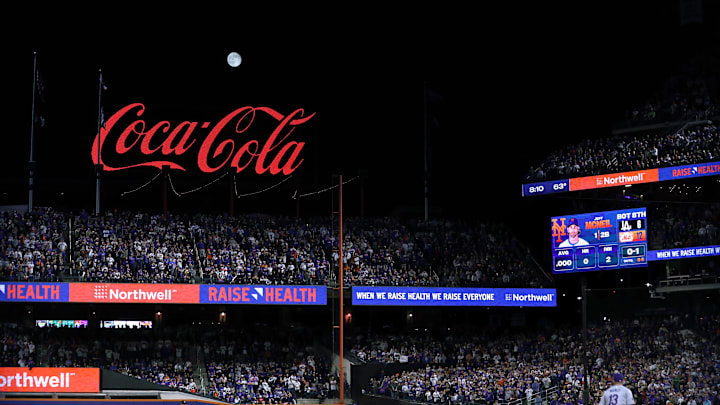 Oct 18, 2024; New York City, New York, USA; General view as the moon rises over Citi Field during the eighth inning of game five of the NLCS between the New York Mets and the Los Angeles Dodgers during the 2024 MLB playoffs at Citi Field. Oct 18, 2024; New York City, New York, USA; General view as the moon rises over Citi Field during the eighth inning of game five of the NLCS between the New York Mets and the Los Angeles Dodgers during the 2024 MLB playoffs at Citi Field.