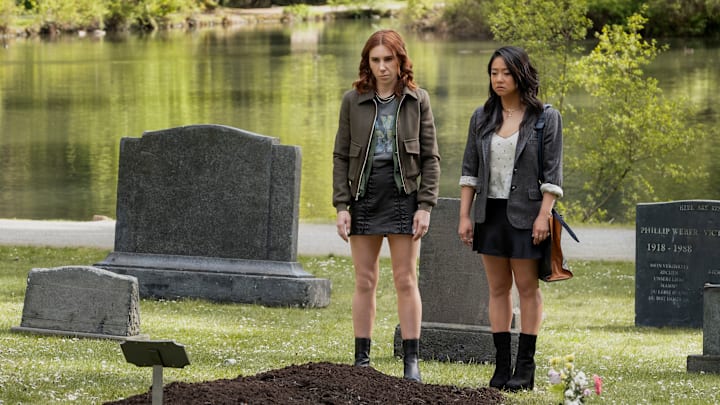 LAID -- “FB to the T” Episode 102 -- Pictured: (l-r) Zosia Mamet as AJ, Stephanie Hsu as Ruby