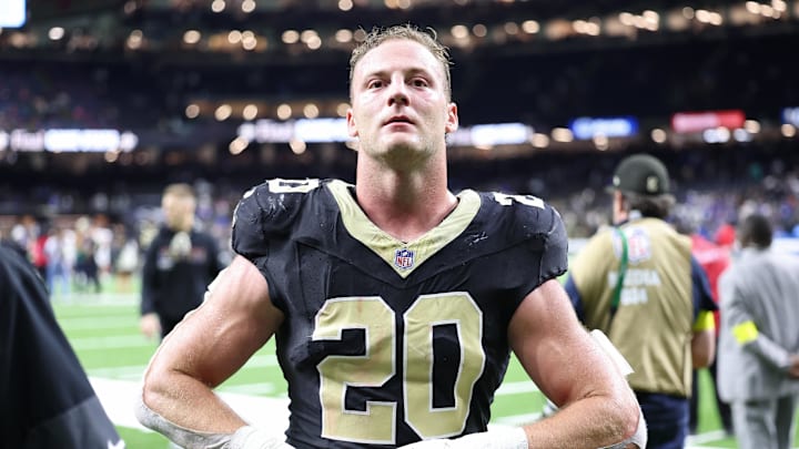 Oct 5, 2025; New Orleans, Louisiana, USA; New Orleans Saints linebacker Pete Werner (20) takes off his gloves as he walks off the field after their win against the New York Giants at Caesars Superdome. Mandatory Credit: Stephen Lew-Imagn Images Oct 5, 2025; New Orleans, Louisiana, USA; New Orleans Saints linebacker Pete Werner (20) takes off his gloves as he walks off the field after their win against the New York Giants at Caesars Superdome. Mandatory Credit: Stephen Lew-Imagn Images