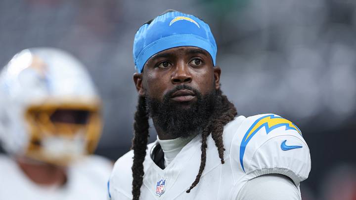Los Angeles Chargers cornerback Donte Jackson (26) looks on