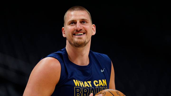 Apr 11, 2025; Denver, Colorado, USA; Denver Nuggets center Nikola Jokic (15) reacts before the game against the Memphis Grizzlies at Ball Arena. Mandatory Credit: Ron Chenoy-Imagn Images Apr 11, 2025; Denver, Colorado, USA; Denver Nuggets center Nikola Jokic (15) reacts before the game against the Memphis Grizzlies at Ball Arena. Mandatory Credit: Ron Chenoy-Imagn Images