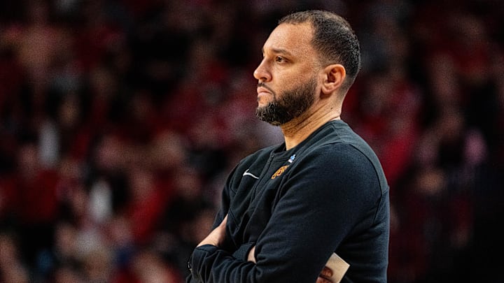 Feb 25, 2024; Lincoln, Nebraska, USA; Minnesota Golden Gophers head coach Ben Johnson against the Nebraska Cornhuskers during the second half at Pinnacle Bank Arena. Mandatory Credit: Dylan Widger-Imagn Images