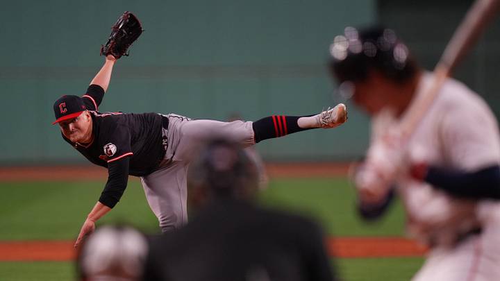 Sep 22, 2026; Boston, Massachusetts, USA; Cleveland Guardians pitcher Parker Messick (77) throws a pitch against the Boston Red Sox in the first inning at Fenway Park. Mandatory Credit: David Butler II-Imagn Images Sep 22, 2026; Boston, Massachusetts, USA; Cleveland Guardians pitcher Parker Messick (77) throws a pitch against the Boston Red Sox in the first inning at Fenway Park. Mandatory Credit: David Butler II-Imagn Images