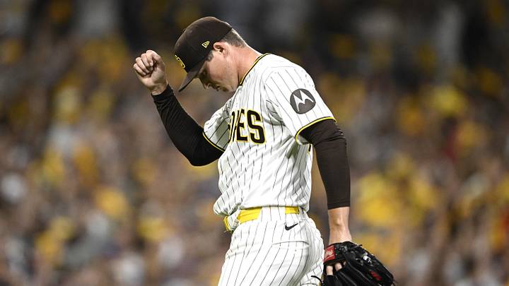 Sep 30, 2026; San Diego, California, USA; San Diego Padres pitcher Mason Miller (22) reacts after defeating against the Chicago Cubs in game two of the Wildcard round for the 2026 MLB Playoffs at Petco Park. Mandatory Credit: Denis Poroy-Imagn Images Sep 30, 2026; San Diego, California, USA; San Diego Padres pitcher Mason Miller (22) reacts after defeating against the Chicago Cubs in game two of the Wildcard round for the 2026 MLB Playoffs at Petco Park. Mandatory Credit: Denis Poroy-Imagn Images