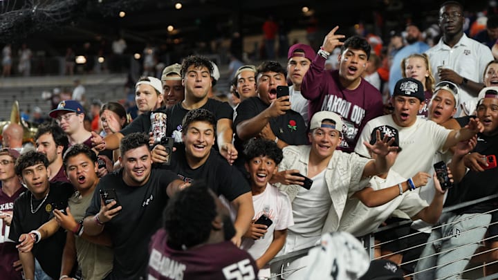 Aug 30, 2025; College Station, Texas, USA; Fans after the Texas A&M Aggies defeated the UTSA Roadrunners at Kyle Field. Mandatory Credit: Sean Thomas-Imagn Images Aug 30, 2025; College Station, Texas, USA; Fans after the Texas A&M Aggies defeated the UTSA Roadrunners at Kyle Field. Mandatory Credit: Sean Thomas-Imagn Images