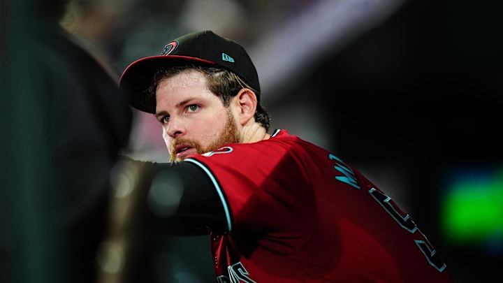 Sep 17, 2024; Denver, Colorado, USA; Arizona Diamondbacks starting pitcher Jordan Montgomery (52) in the dugout after being pulled in the fifth inning against the Colorado Rockies at Coors Field. Mandatory Credit: Ron Chenoy-Imagn Images Sep 17, 2024; Denver, Colorado, USA; Arizona Diamondbacks starting pitcher Jordan Montgomery (52) in the dugout after being pulled in the fifth inning against the Colorado Rockies at Coors Field. Mandatory Credit: Ron Chenoy-Imagn Images