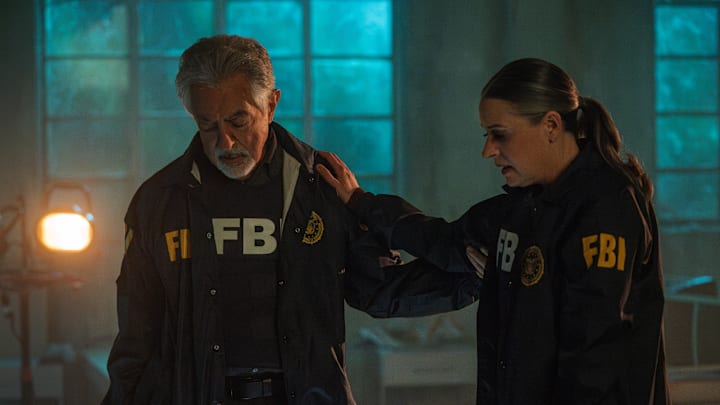 L-R: Joe Mantegna as David Rossi and Paget Brewster as Emily Prentiss in Criminal Minds: Evolution, episode 2, season 17 streaming on Paramount+, 2024. Photo Credit: Michael Yarish /Paramount+