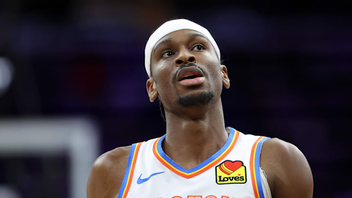 Mar 23, 2026; Philadelphia, Pennsylvania, USA; Oklahoma City Thunder guard Shai Gilgeous-Alexander (2). Mandatory Credit: Bill Streicher-Imagn Images