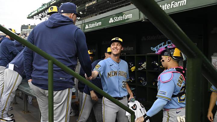 May 19, 2026; Chicago, Illinois, USA; Milwaukee Brewers manager Pat Murphy (49) talks with pitcher Jacob Misiorowski (32) before the game against the Chicago Cubs at Wrigley Field. Mandatory Credit: Matt Marton-Imagn Images May 19, 2026; Chicago, Illinois, USA; Milwaukee Brewers manager Pat Murphy (49) talks with pitcher Jacob Misiorowski (32) before the game against the Chicago Cubs at Wrigley Field. Mandatory Credit: Matt Marton-Imagn Images