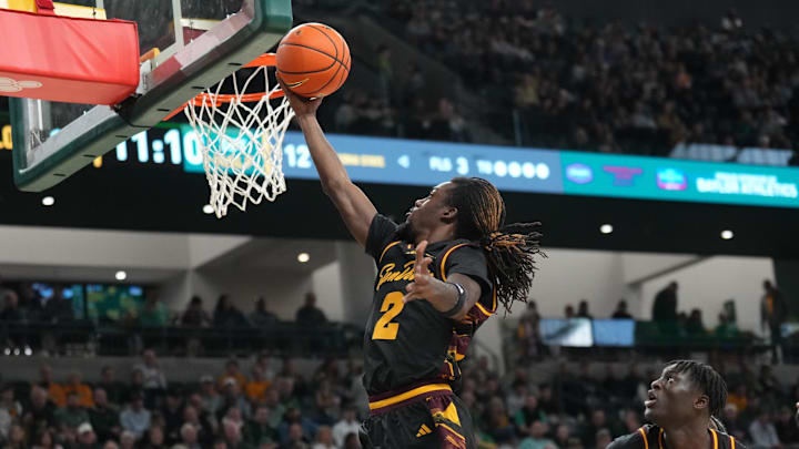 Feb 21, 2026; Waco, Texas, USA; Arizona State Sun Devils guard Anthony Johnson (2) scores a layup against the Baylor Bears during the first half at Paul and Alejandra Foster Pavilion. Mandatory Credit: Chris Jones-Imagn Images Feb 21, 2026; Waco, Texas, USA; Arizona State Sun Devils guard Anthony Johnson (2) scores a layup against the Baylor Bears during the first half at Paul and Alejandra Foster Pavilion. Mandatory Credit: Chris Jones-Imagn Images