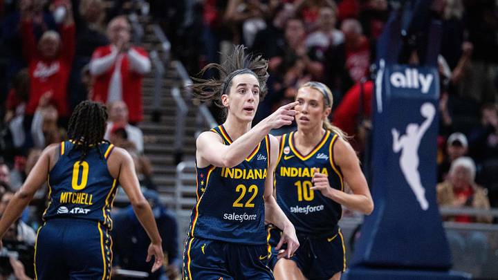 Sep 22, 2026; Indianapolis, Indiana, USA; Indiana Fever guard Caitlin Clark (22) celebrates a made shot in the first half against the Minnesota Lynx at Gainbridge Fieldhouse. Mandatory Credit: Trevor Ruszkowski-Imagn Images Sep 22, 2026; Indianapolis, Indiana, USA; Indiana Fever guard Caitlin Clark (22) celebrates a made shot in the first half against the Minnesota Lynx at Gainbridge Fieldhouse. Mandatory Credit: Trevor Ruszkowski-Imagn Images