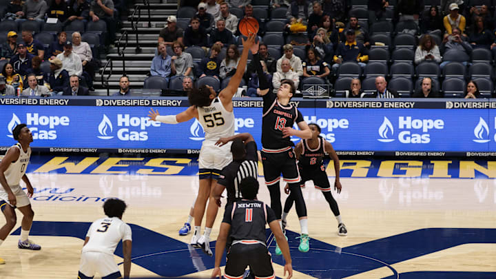 West Virginia University center Harlan Obioha West Virginia University center Harlan Obioha