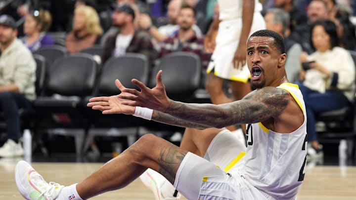 Dec 8, 2024; Sacramento, California, USA; Utah Jazz forward John Collins (20) yells during the third quarter against the Sacramento Kings at Golden 1 Center. Mandatory Credit: Darren Yamashita-Imagn Images Dec 8, 2024; Sacramento, California, USA; Utah Jazz forward John Collins (20) yells during the third quarter against the Sacramento Kings at Golden 1 Center. Mandatory Credit: Darren Yamashita-Imagn Images