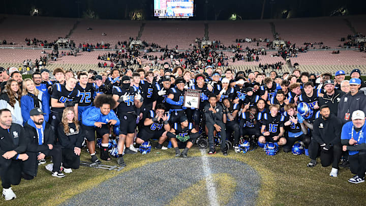 Santa Margarita defeats Corona Centennial 42-7 to win the CIF Southern Section Division 1 championship at the Rose Bowl on Friday, November 28, 2025.