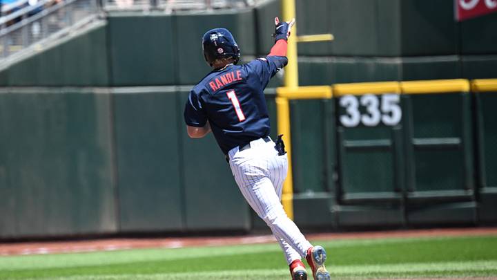 Jun 14, 2026; Omaha, NE, USA; Mississippi Rebels left fielder Brayden Randle (1) circles the bases after hitting a home run against the Troy Trojans during the second inning at Charles Schwab Field. Mandatory Credit: Steven Branscombe-Imagn Images Jun 14, 2026; Omaha, NE, USA; Mississippi Rebels left fielder Brayden Randle (1) circles the bases after hitting a home run against the Troy Trojans during the second inning at Charles Schwab Field. Mandatory Credit: Steven Branscombe-Imagn Images