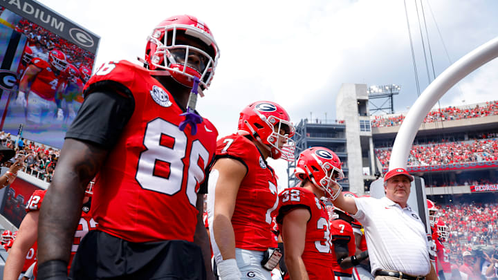 Kirby Smart, Dillon Bell, Lawson Luckie, Cash Jones, Georgia Bulldogs
