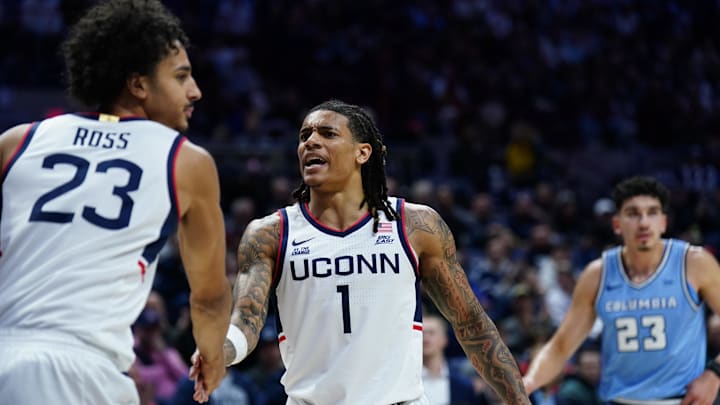 UConn Huskies guard Solo Ball (1). UConn Huskies guard Solo Ball (1).