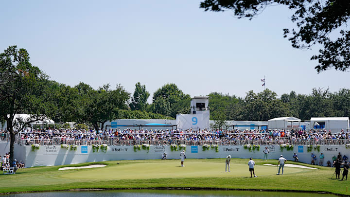 A view of the ninth hole at Colonial Country Club, home of the PGA Tour's Charles Schwab Challenge