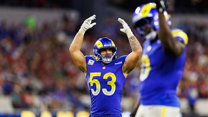 Los Angeles Rams linebacker Nate Landman (53)